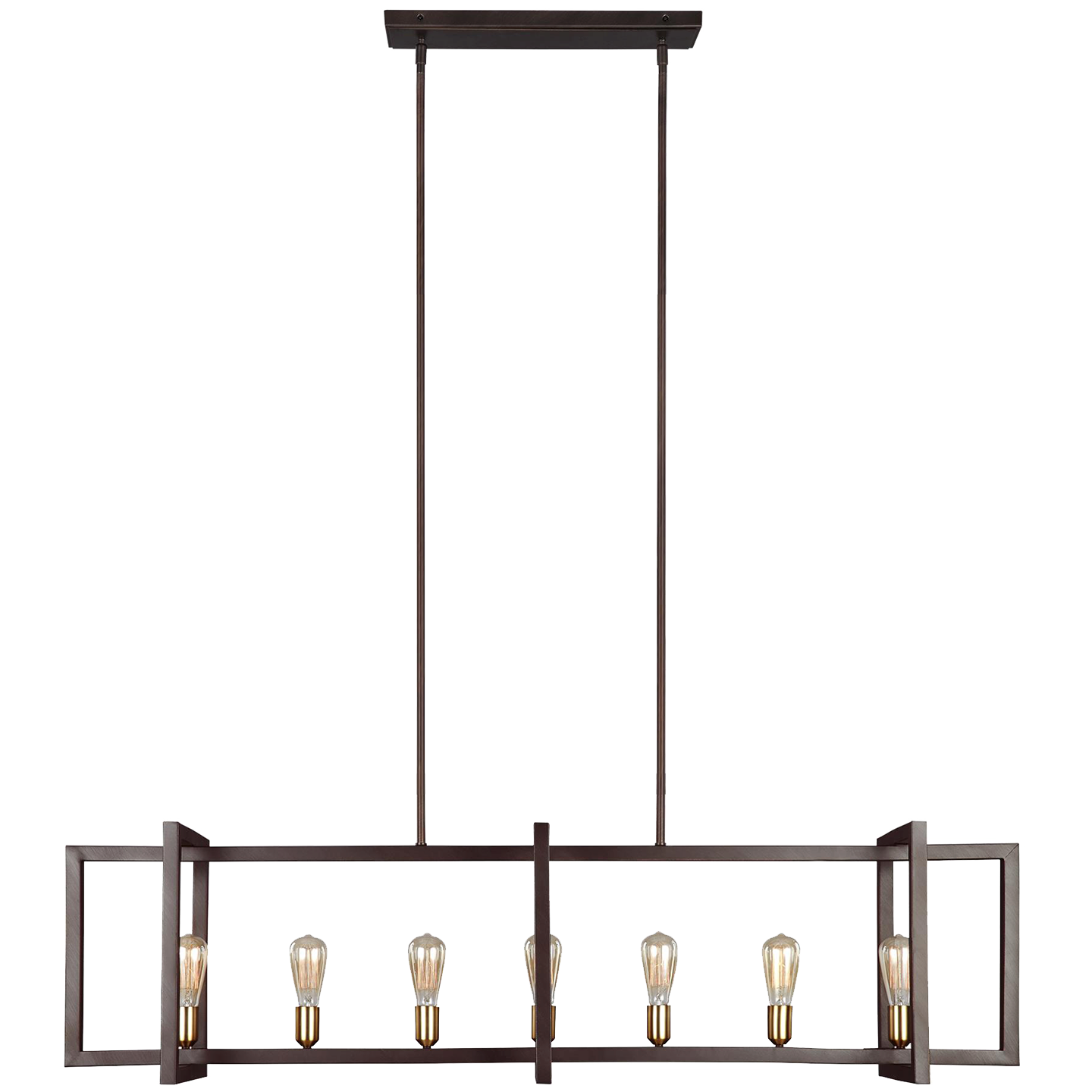 Finnegan Large Linear Chandelier New World Bronze - Visual Comfort Ceiling Lights