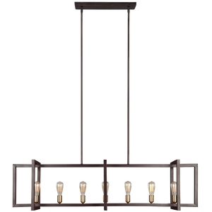 Finnegan Large Linear Chandelier New World Bronze - Visual Comfort Ceiling Lights