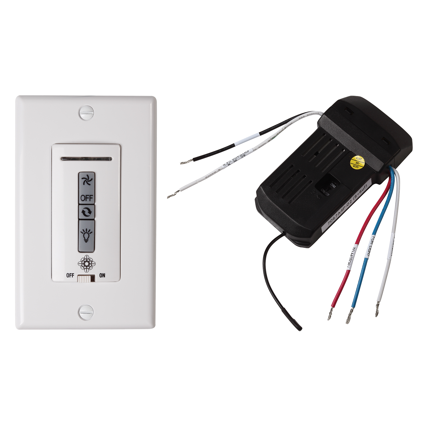 NEO Hardwired Wall Control Transmitter & Receiver (Non-Reversing) - Visual Comfort Fan 1