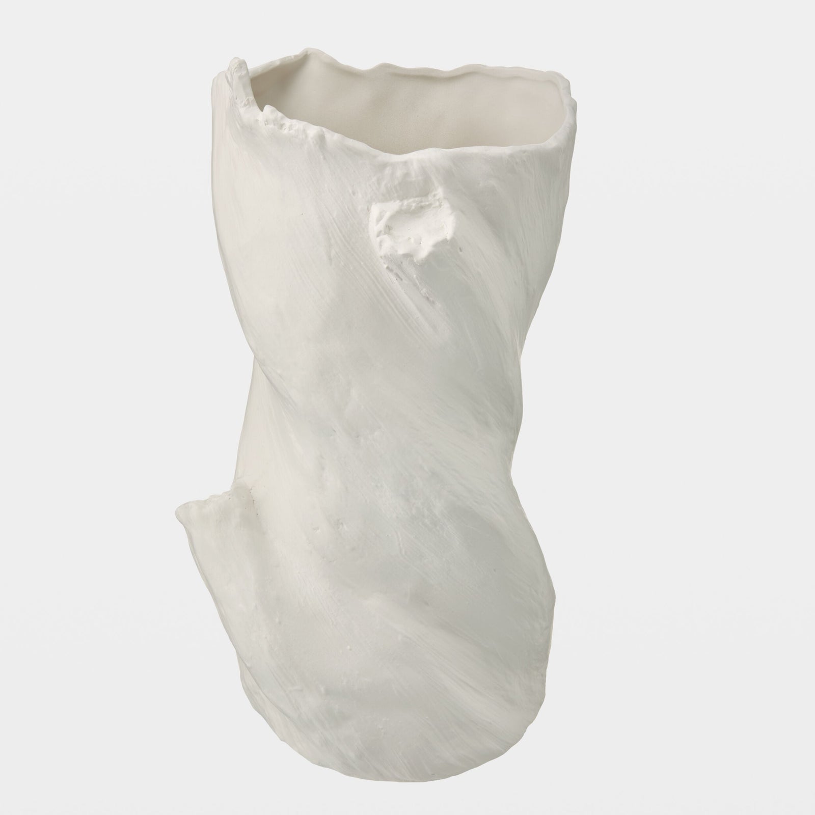 Global Views Buche Faux Bois Vase Mid (16") – back view