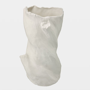 Global Views Buche Faux Bois Vase Mid (16") – back view