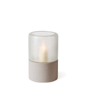 Mumbai Lantern Base Oak/Glass Clear