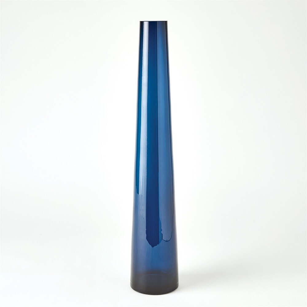 Glass Tower Vase - Blue
