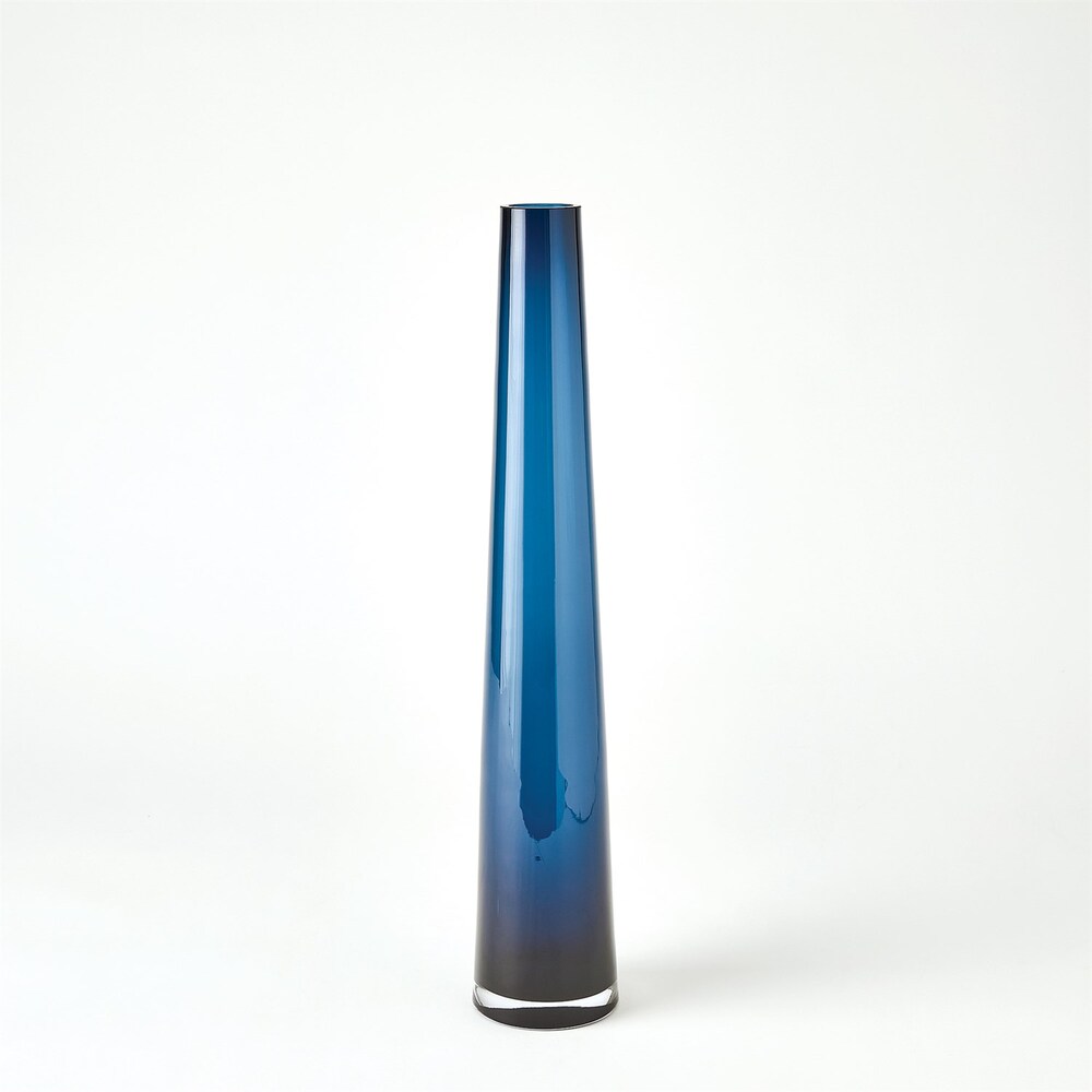 Glass Tower Vase - Blue