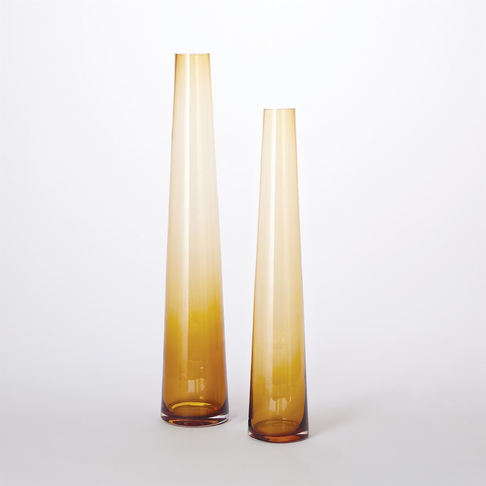 Glass Tower Vase - Amber