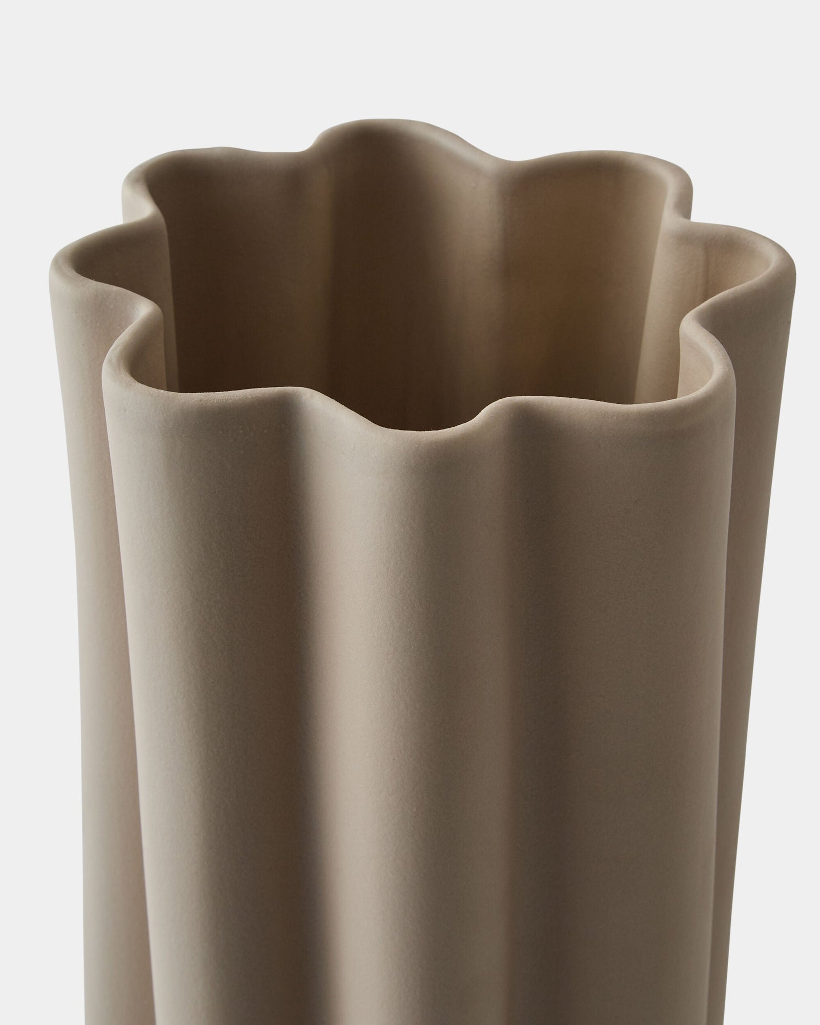 Global Views Cirrus Vase Putty 15" H – angle view