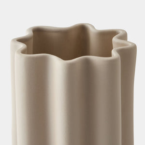 Global Views Cirrus Vase Putty 12" H – top view