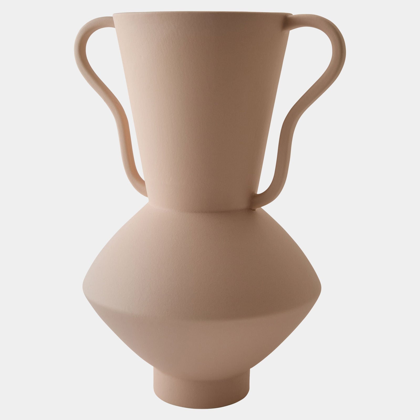 Global Views Ruffle Vase with Handles Blush – front view