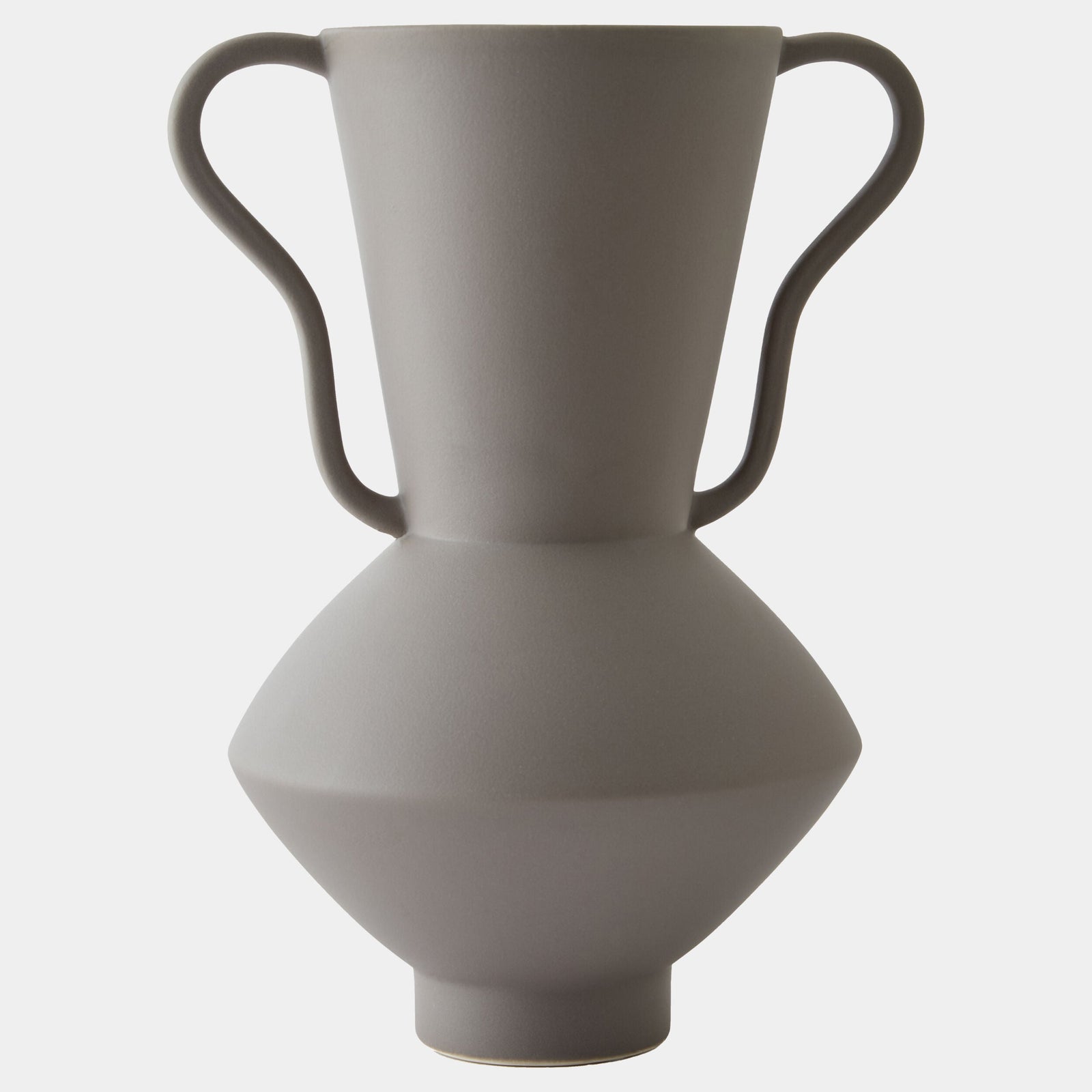 Global Views Ruffle Vase with Handles Clay – front view