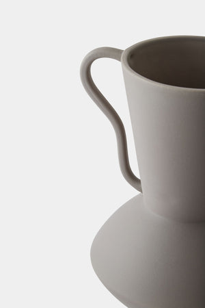 Global Views Ruffle Vase with Handles Clay – handle detail