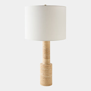 Global Views August Stacked Travertine Lamp – front view