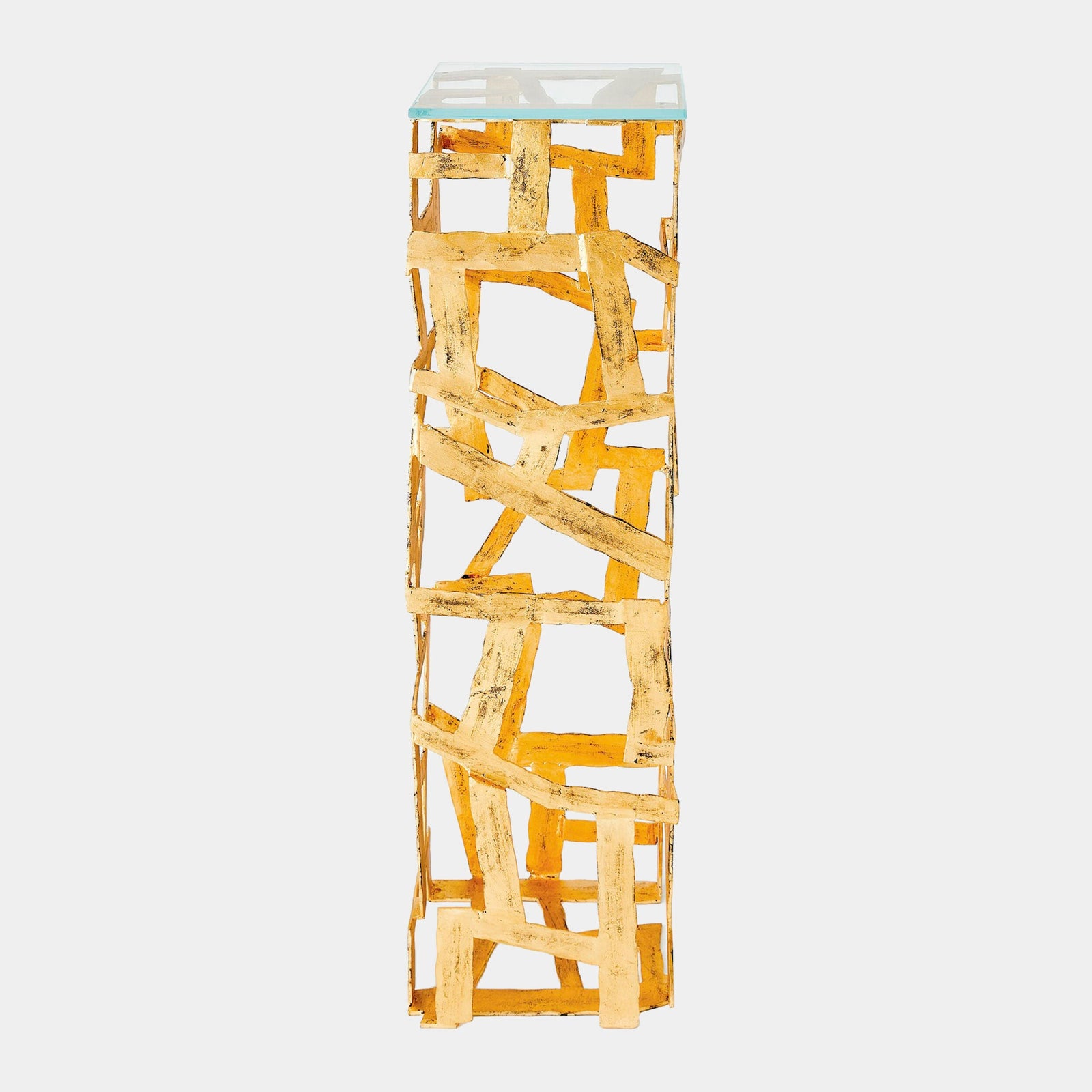 Global Views Fragments Pedestal Gold Leaf – front view