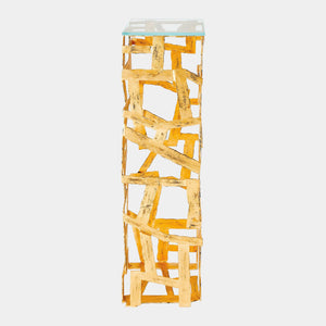 Global Views Fragments Pedestal Gold Leaf – front view