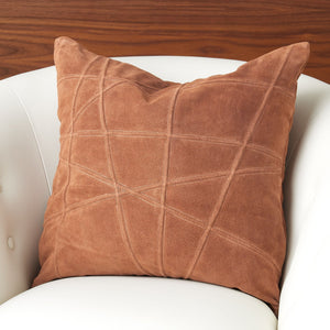 Global Views Crossroads Suede Pillow Rust – room setting