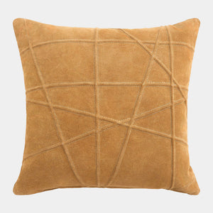 Global Views Crossroads Suede Pillow Camel – front view