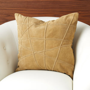 Global Views Crossroads Suede Pillow Camel – room setting