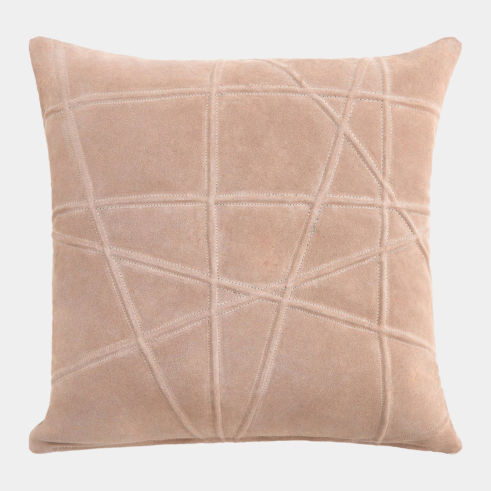 Global Views Crossroads Suede Pillow Taupe – front view