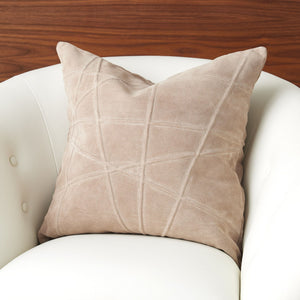 Global Views Crossroads Suede Pillow Taupe – room setting