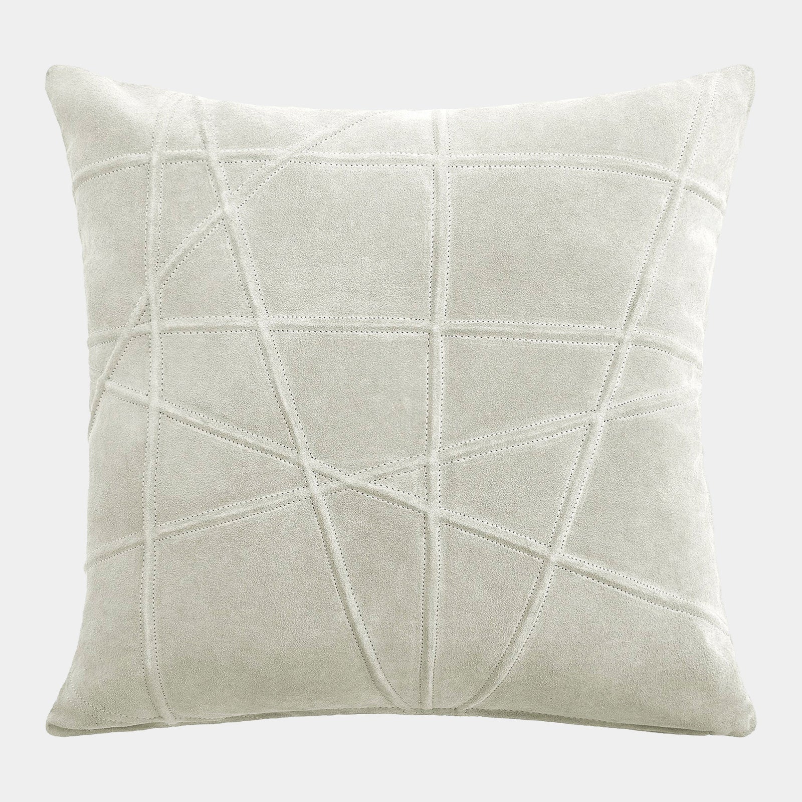 Global Views Crossroads Suede Pillow Gray – front view