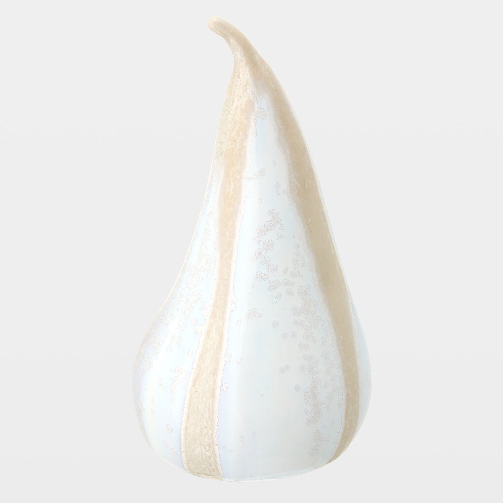 Global Views Pera Ceramic Sculpture White Crystalline Glaze – front view