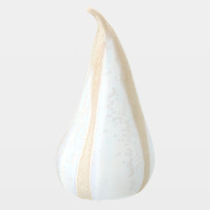 Global Views Pera Ceramic Sculpture White Crystalline Glaze – front view
