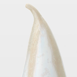 Global Views Pera Ceramic Sculpture White Crystalline Glaze – corner view