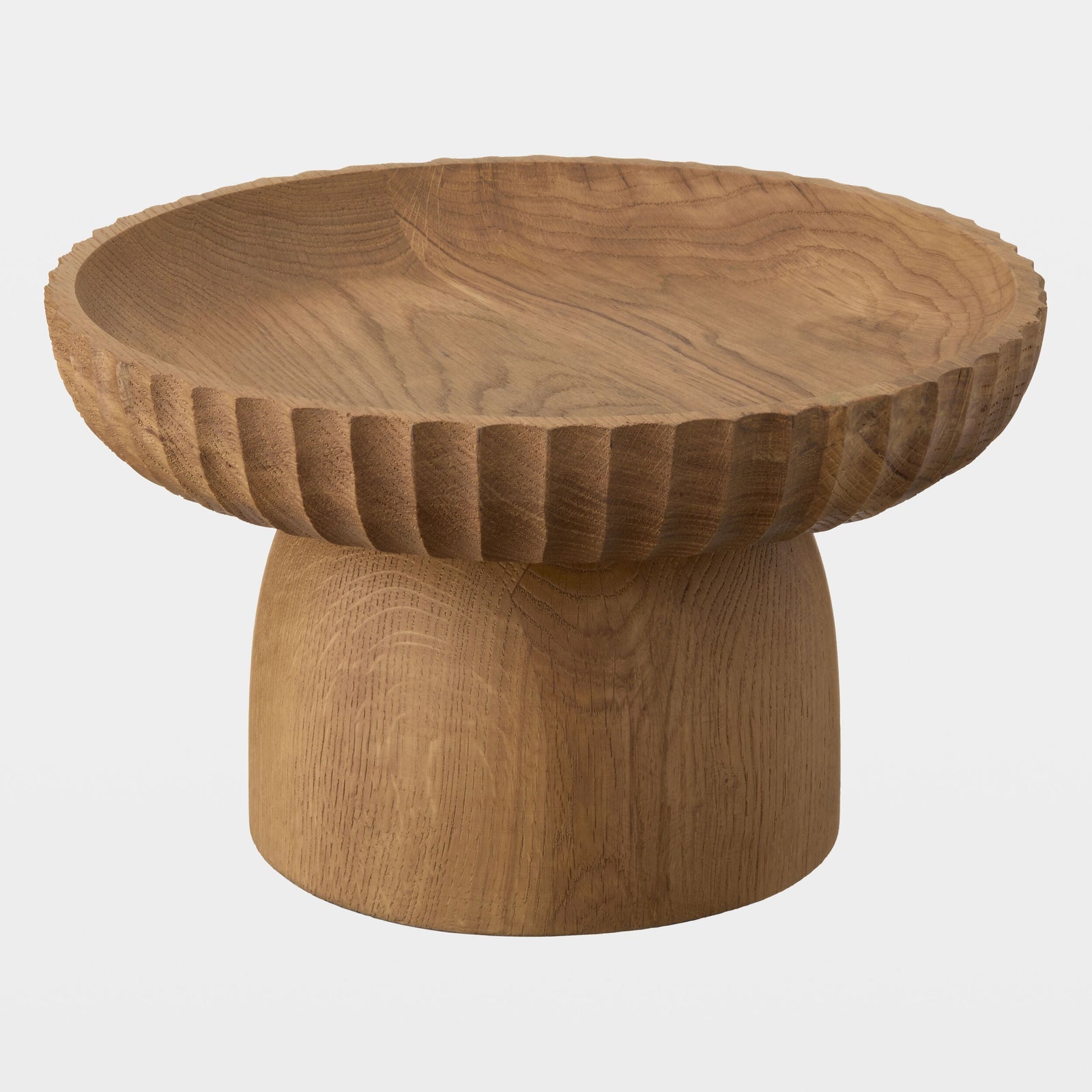 Global Views Parat Pedestal Bowl Natural Wide – front view