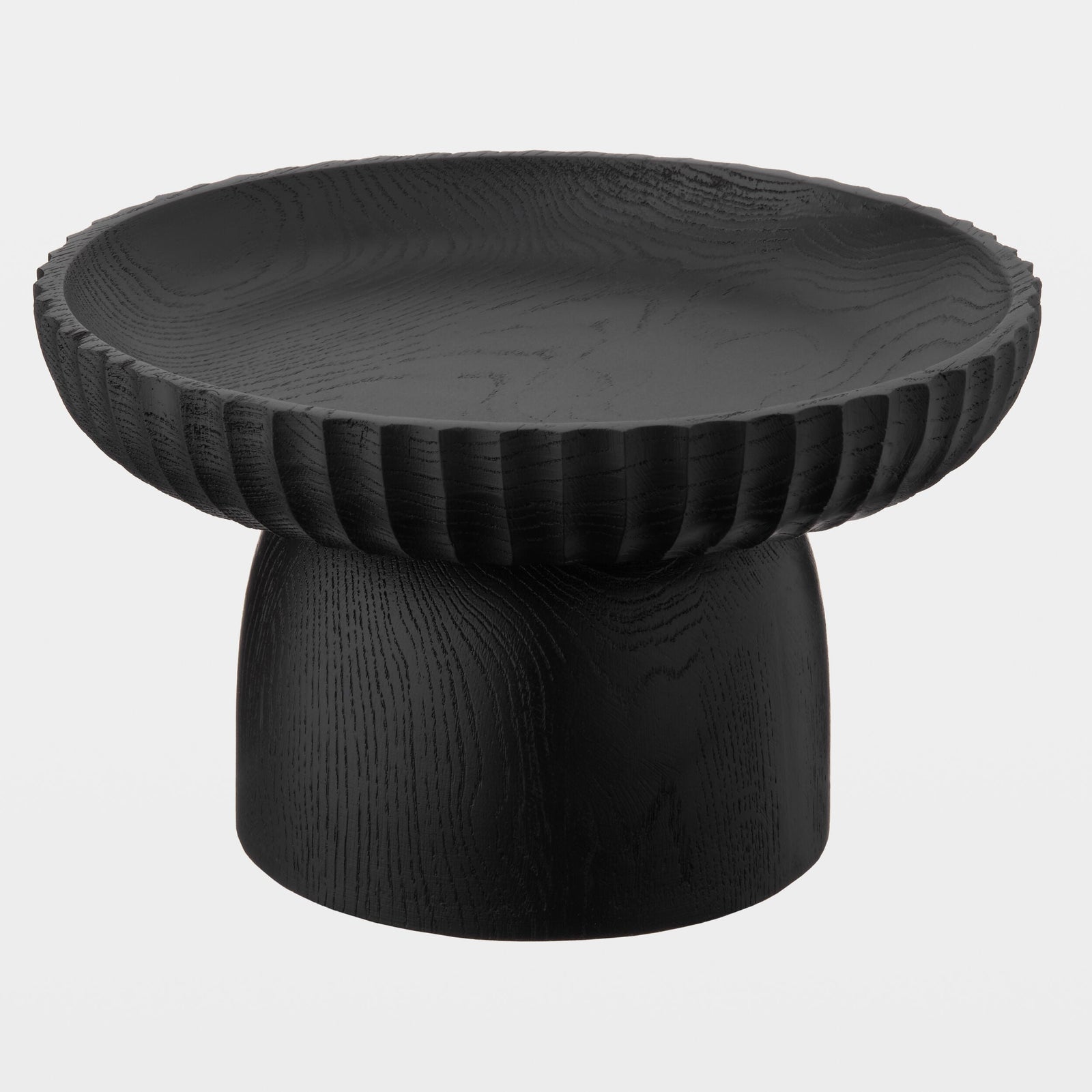 Global Views Parat Pedestal Bowl Black Wide – front view
