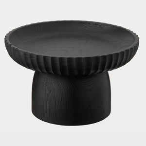 Global Views Parat Pedestal Bowl Black Wide – front view