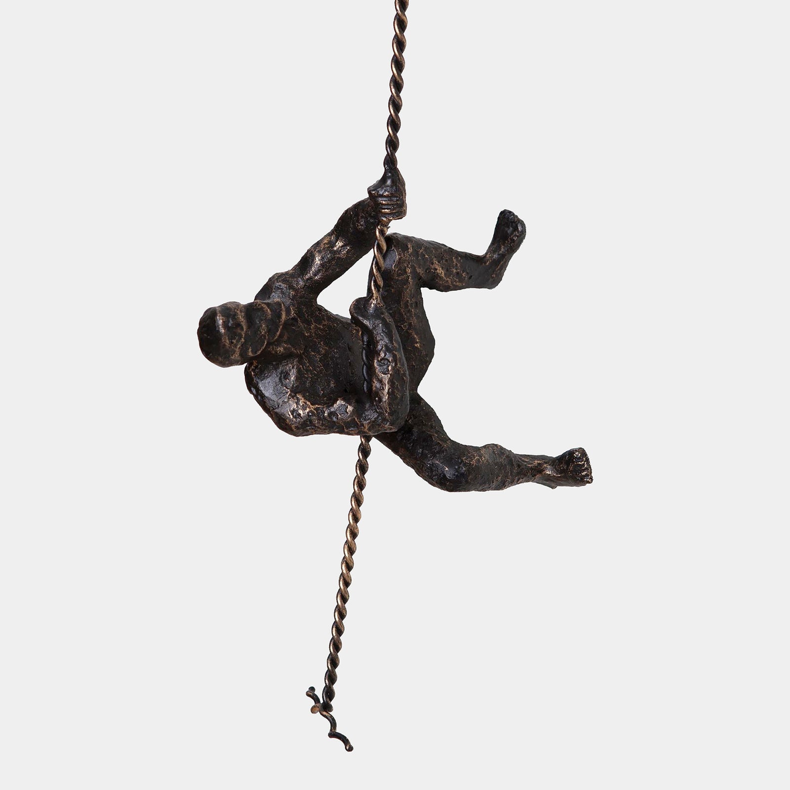 Global Views Climbing Man Wall Sculpture Bronze – front view