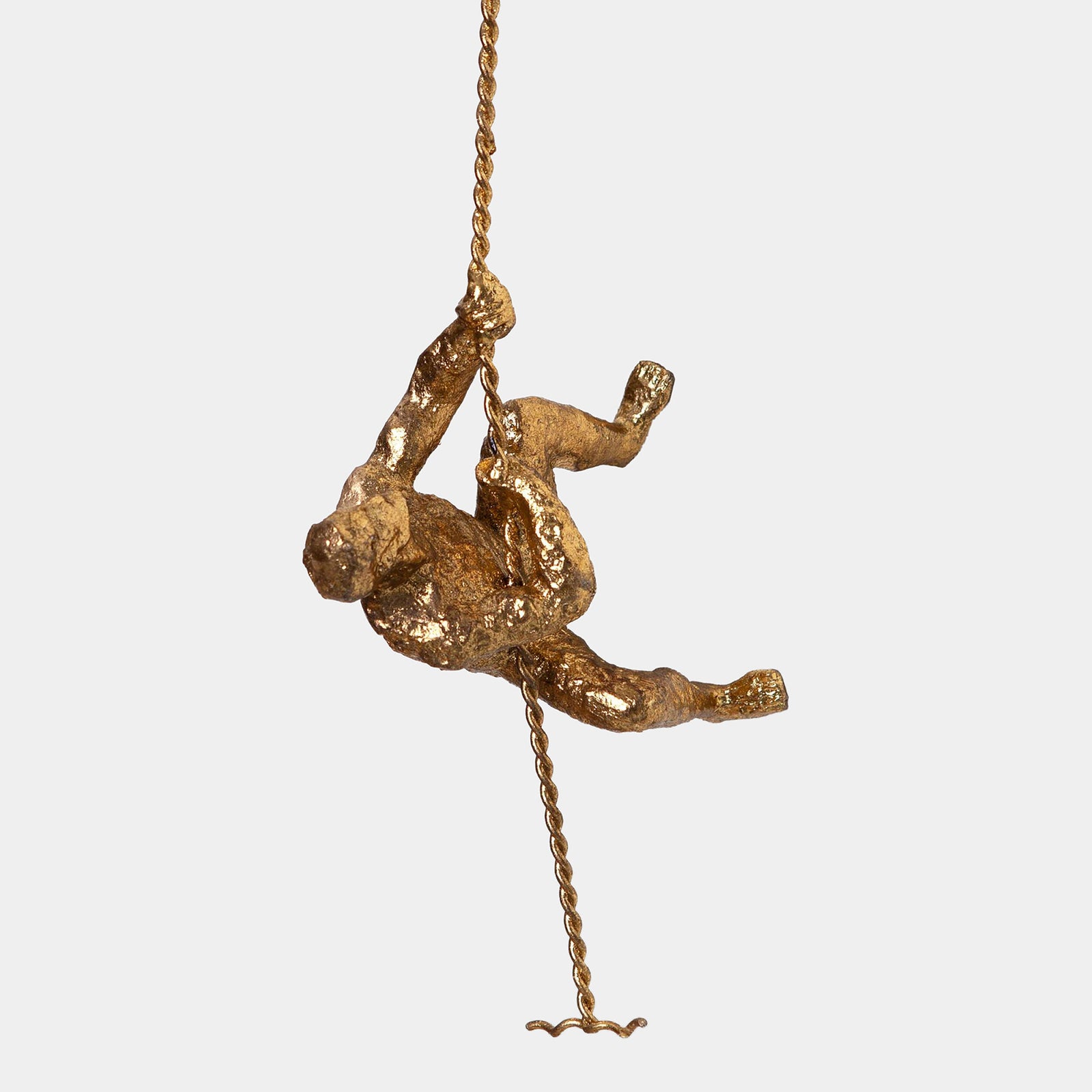 Global Views Climbing Man Wall Sculpture Thai Gold Leaf – front view