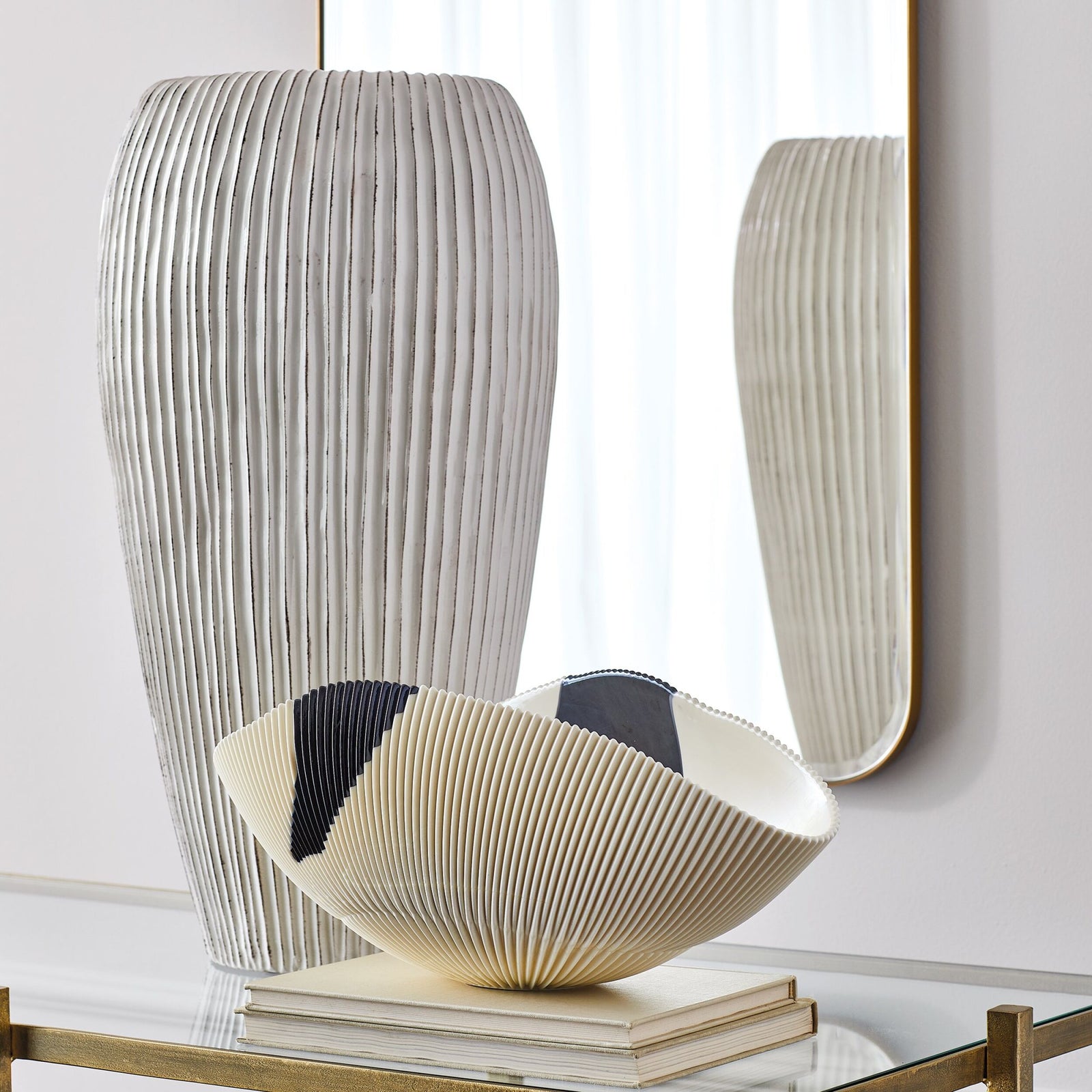 Global Views Banded Mirror – room setting