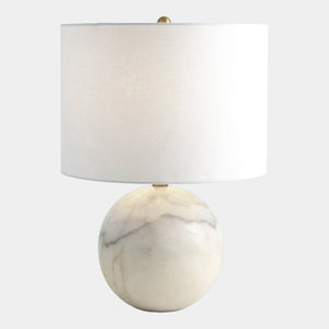 Global Views Archeron Marble Sphere Lamp – front view