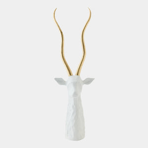 Global Views Antelope with Gold Antlers – front view