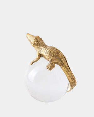Global Views Alligator on Orb – corner view