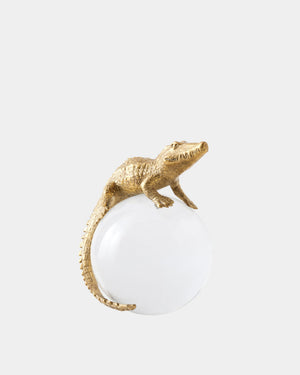 Global Views Alligator on Orb – side view