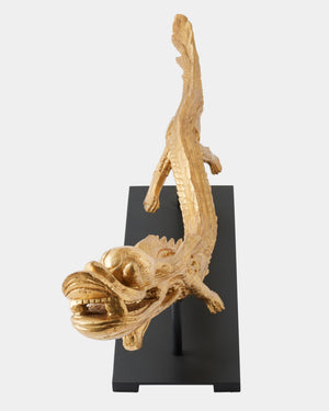 Global Views Dragon Sculpture on Stand – corner view