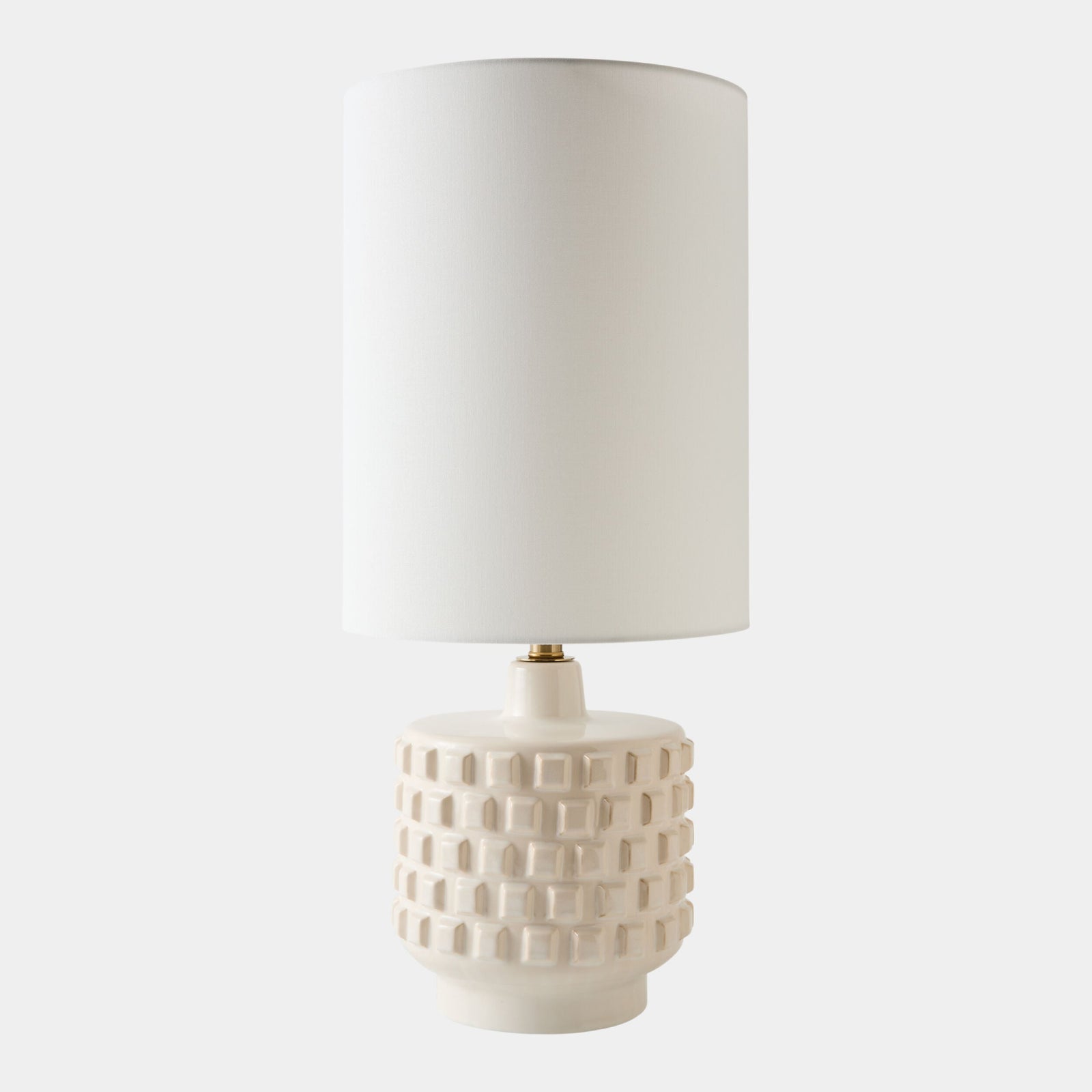 Global Views Otto Carved Ceramic Lamp – front view