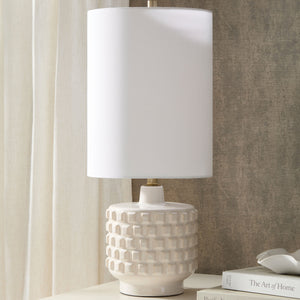 Global Views Otto Carved Ceramic Lamp – room setting
