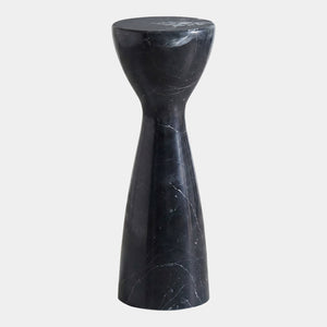 Global Views Appellative Marble Hourglass Table Black – back view