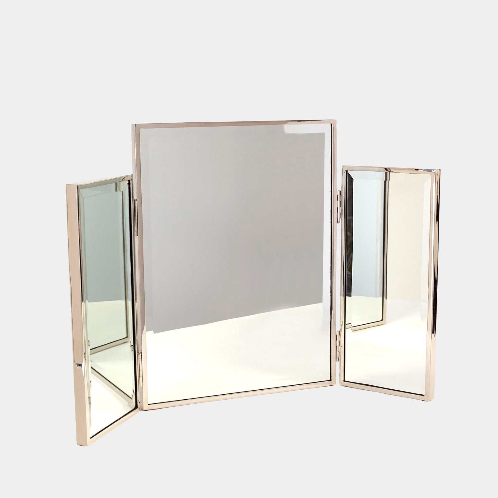 Global Views Echos Vanity Mirror Nickel – front view