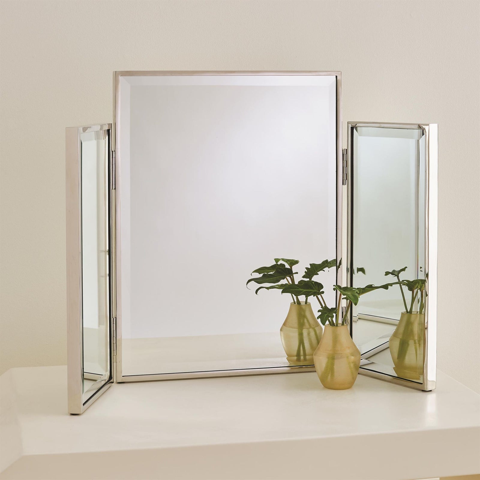 Global Views Echos Vanity Mirror Nickel – room setting