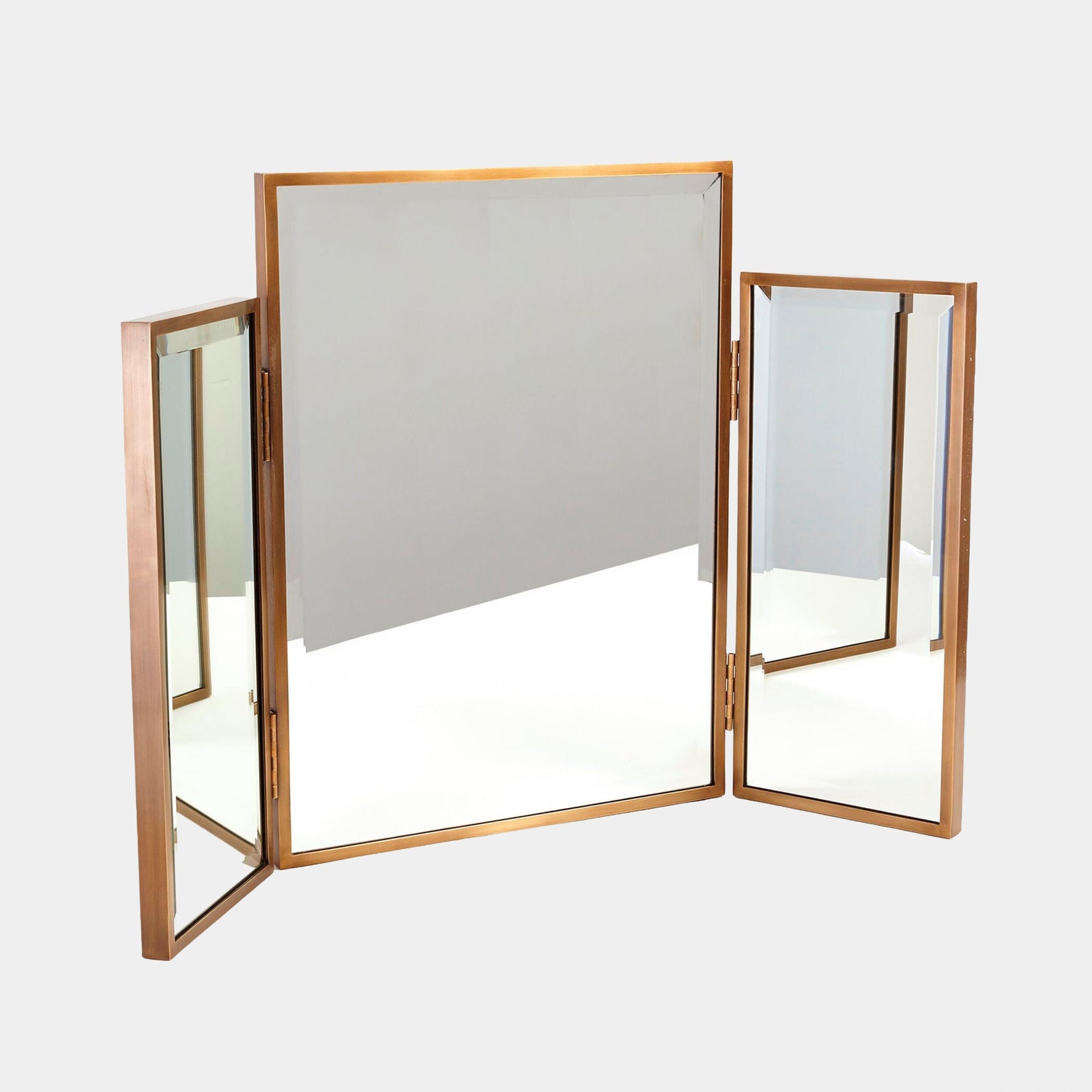 Global Views Echos Vanity Mirror Antique Brass – front view