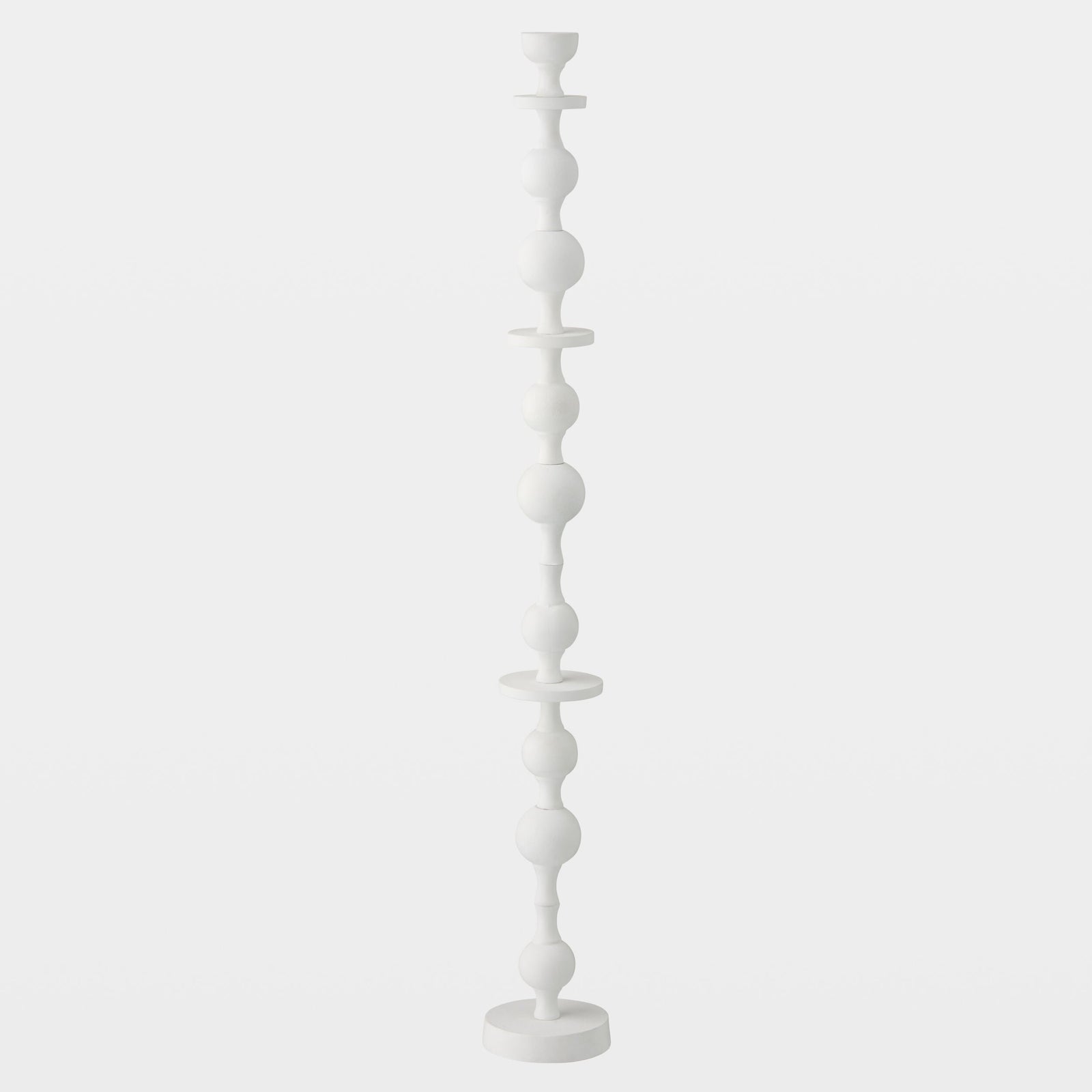 Global Views Bobbin Totem Candlesticks 31" H – profile view