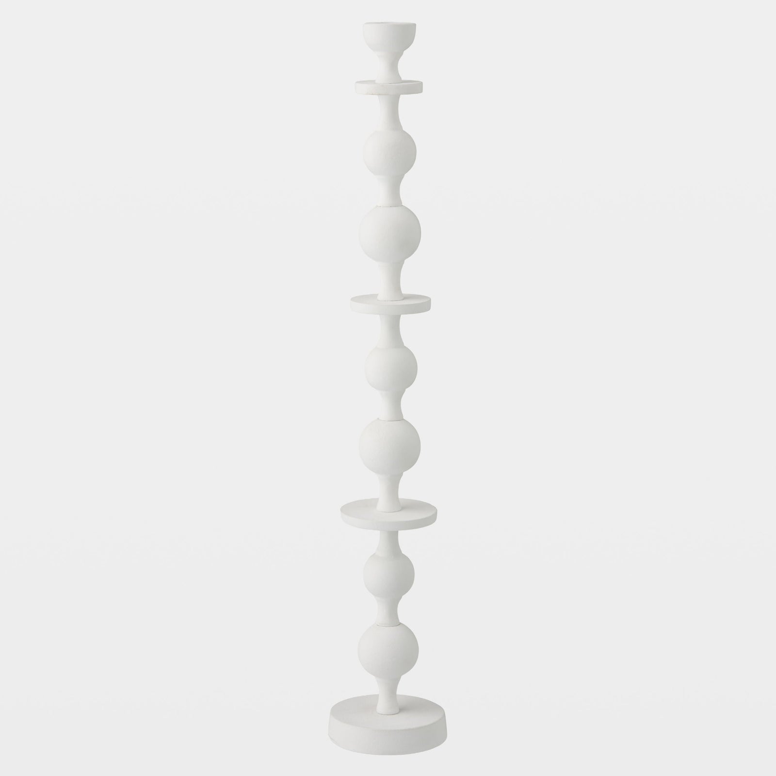 Global Views Bobbin Totem Candlesticks 24" H – profile view