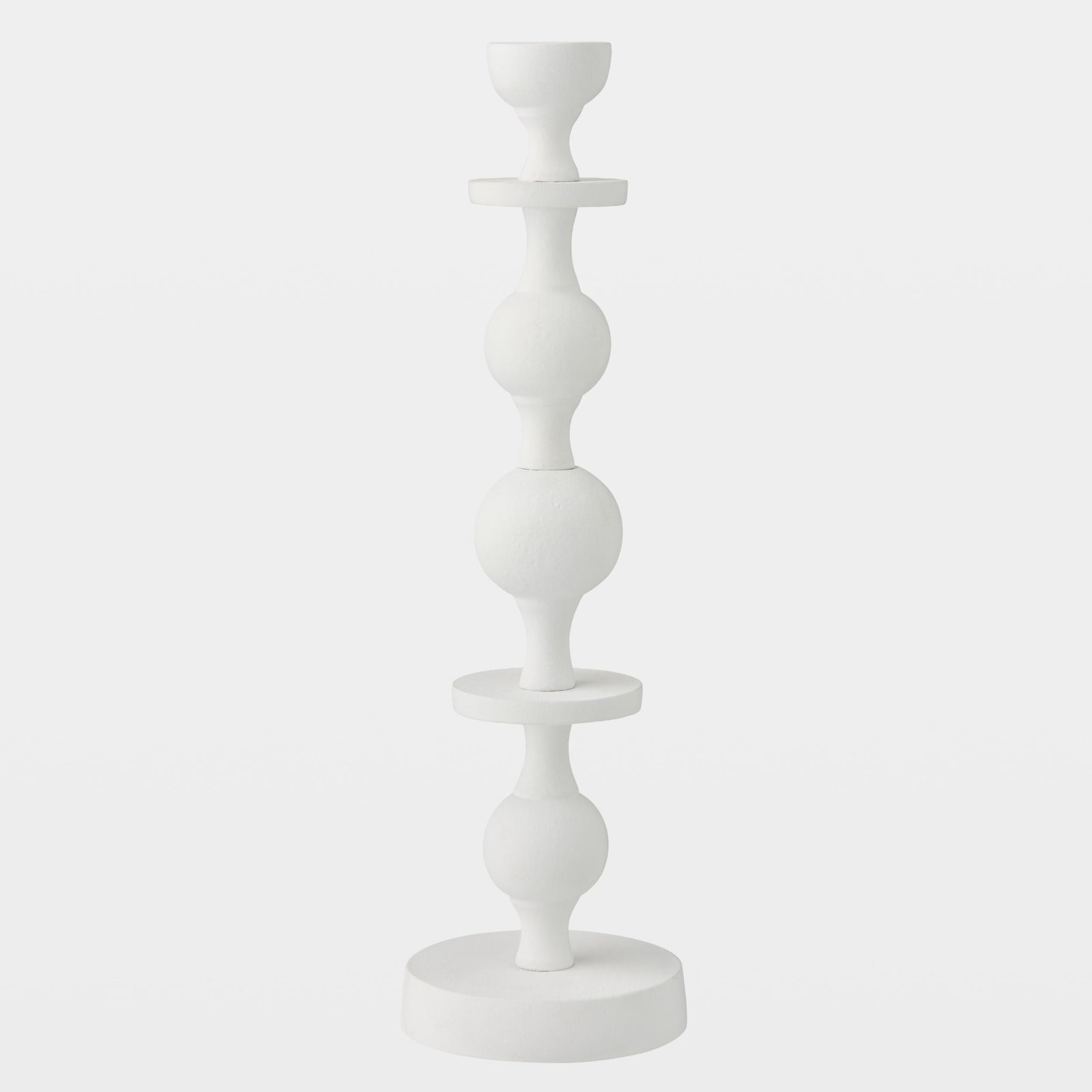 Global Views Bobbin Totem Candlesticks 14" H – profile view