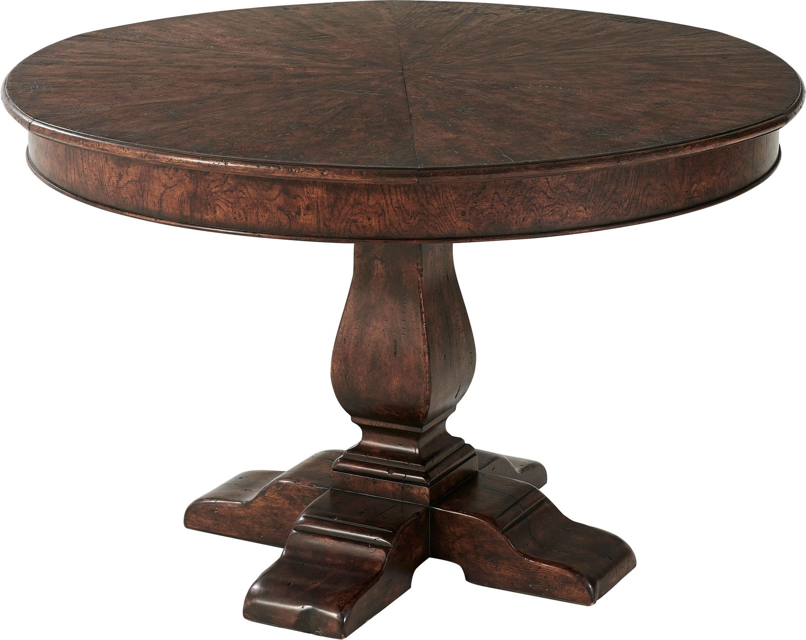 Theodore Alexander Victory Oak Jupe Dining Table – angle view