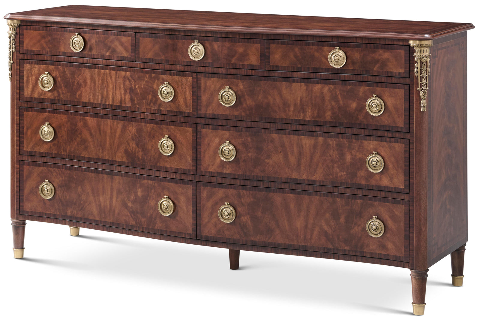 Theodore Alexander High Wood 9-Drawer Dresser – angle view