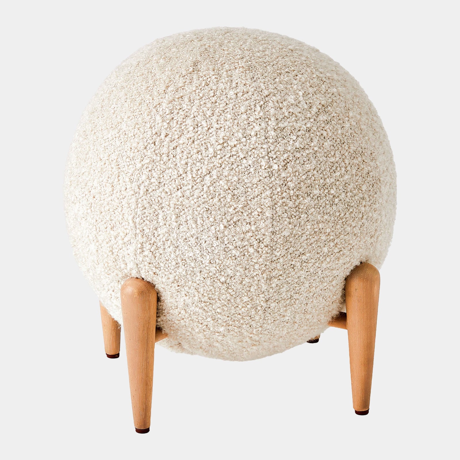 Global Views Lambert Shearling Ball Stool – front view