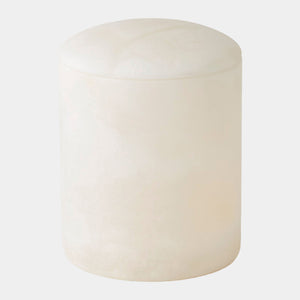 Global Views Gala Alabaster Canister Tall (5") – front view
